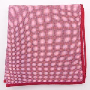 CMI Red w/Light Blue Circles Silk Pocket Square | Seamed Edges | 13.5" | EUC